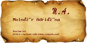 Molnár Adriána névjegykártya